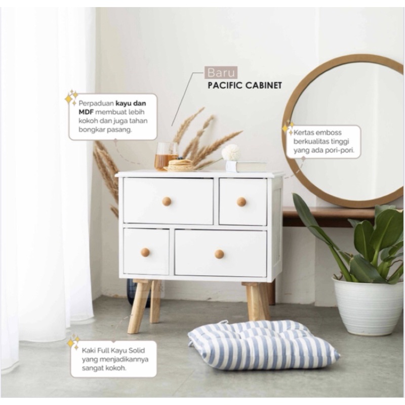 cabinet Rak serbaguna putih minimalis