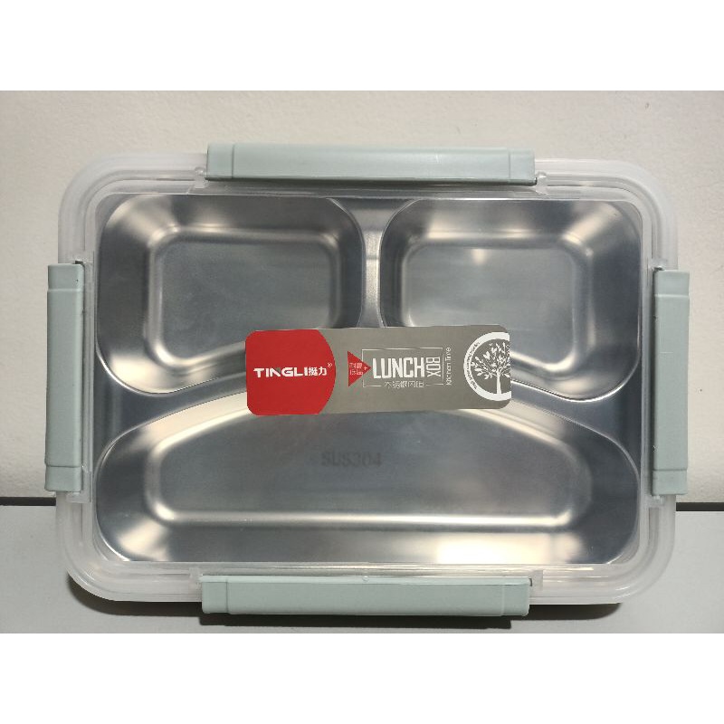 kotak makan stainless 304 3sekat 880ml/lunchbox stainless 304 3sekat