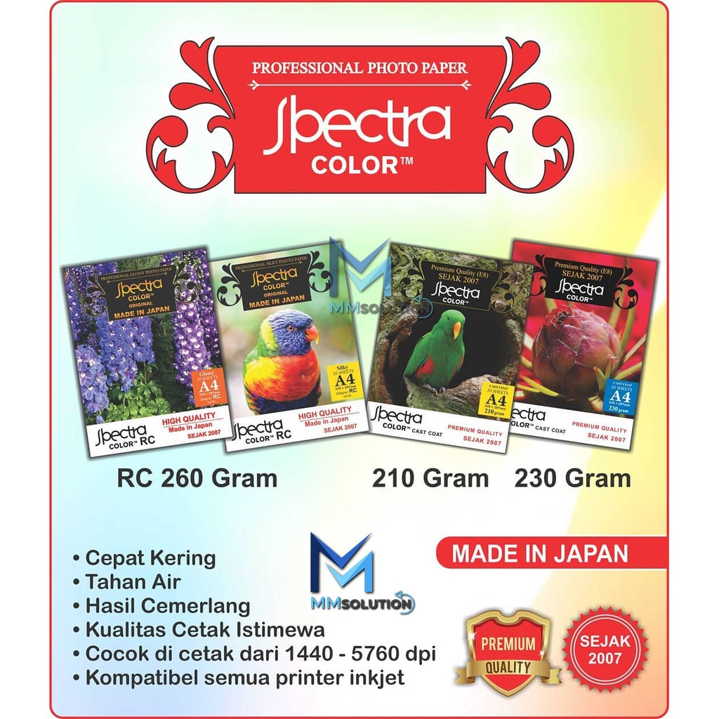 Spectra Professional Silky Photo  A4 - 260 Gram / Kertas Spectra Profesional Foto Silky 260 Gsm