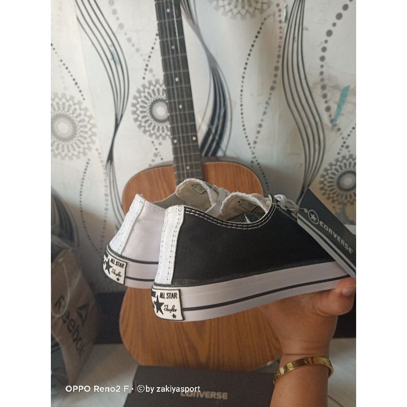 Sepatu Boot/Low Converse Kombinasi Back&amp;White