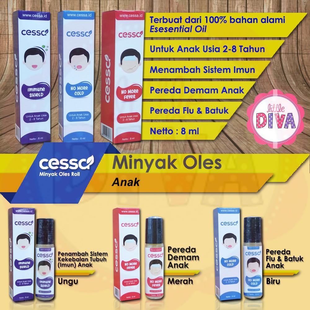 ORI 8ML CESSA Baby and Kids 0-2 Tahun Minyak Oles untuk Demam Flu batuk immune flue asli cesa