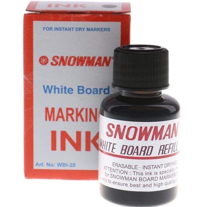 

Berkualitas Tinta Isi Ulang / Refill Spidol White Board Snowman Wbi (1 Lusin) - Hitam Murah