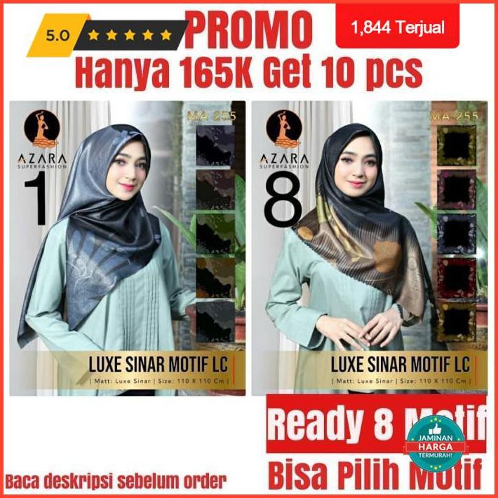 6.6 Hijab Segi Empat Luxe Sinar Motif Lc Jilbab Motif By Regar Jilbab Limited