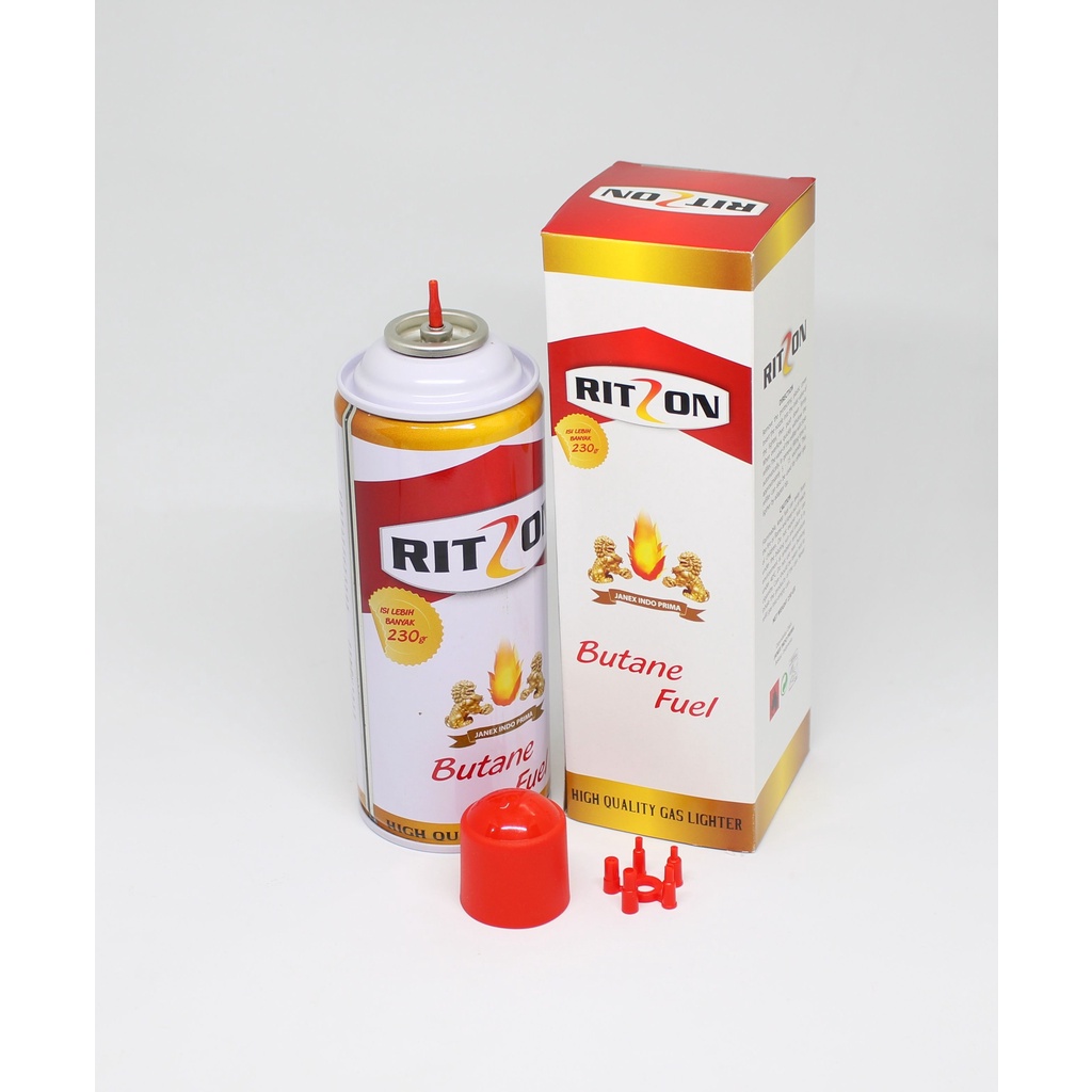 Jual Gas Butane Ritzon 230gr/ refil isi ulang korek api/gas kaleng