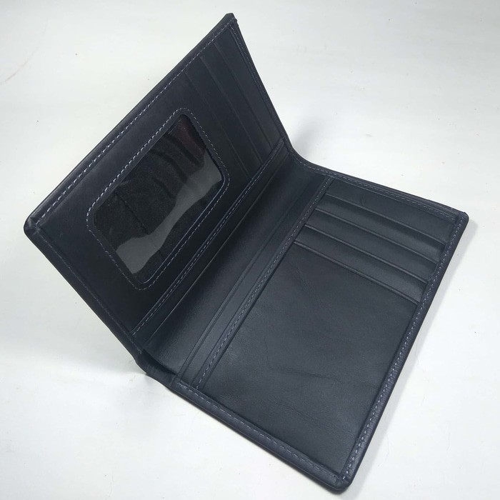 dompet medium unisex kulit asli warna hitam - medium wallet 3/4