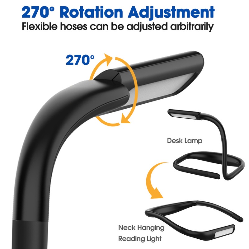 Lampu Baca LED Gantung Leher USB Rechargeable Tahan Lama Untuk Camping