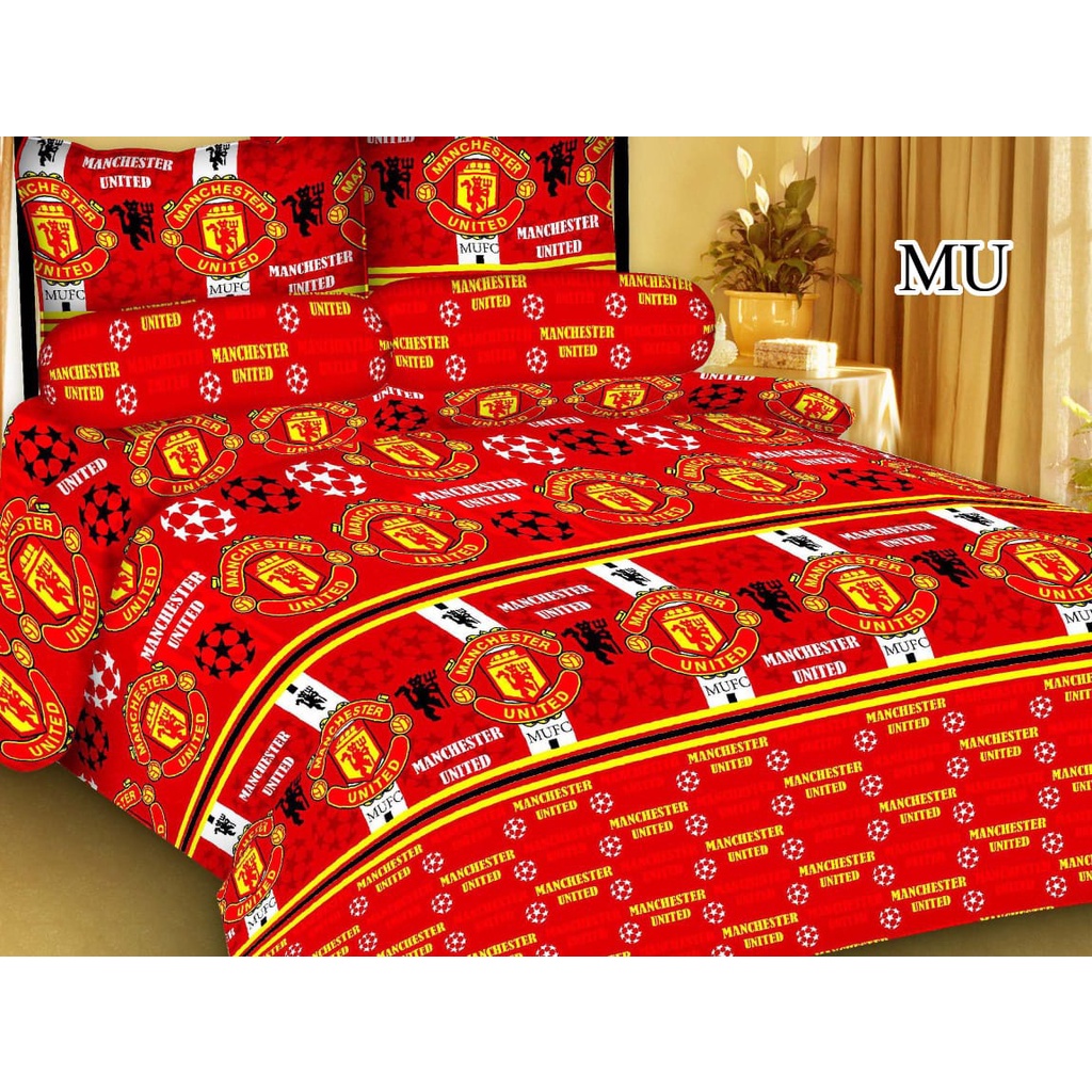 SPREI HOME MADE SPREI KATUN SPREI MOTIF BOLA BARCELONA MANCHESTER UNITED CHELSEA REAL MADRID UK 180X