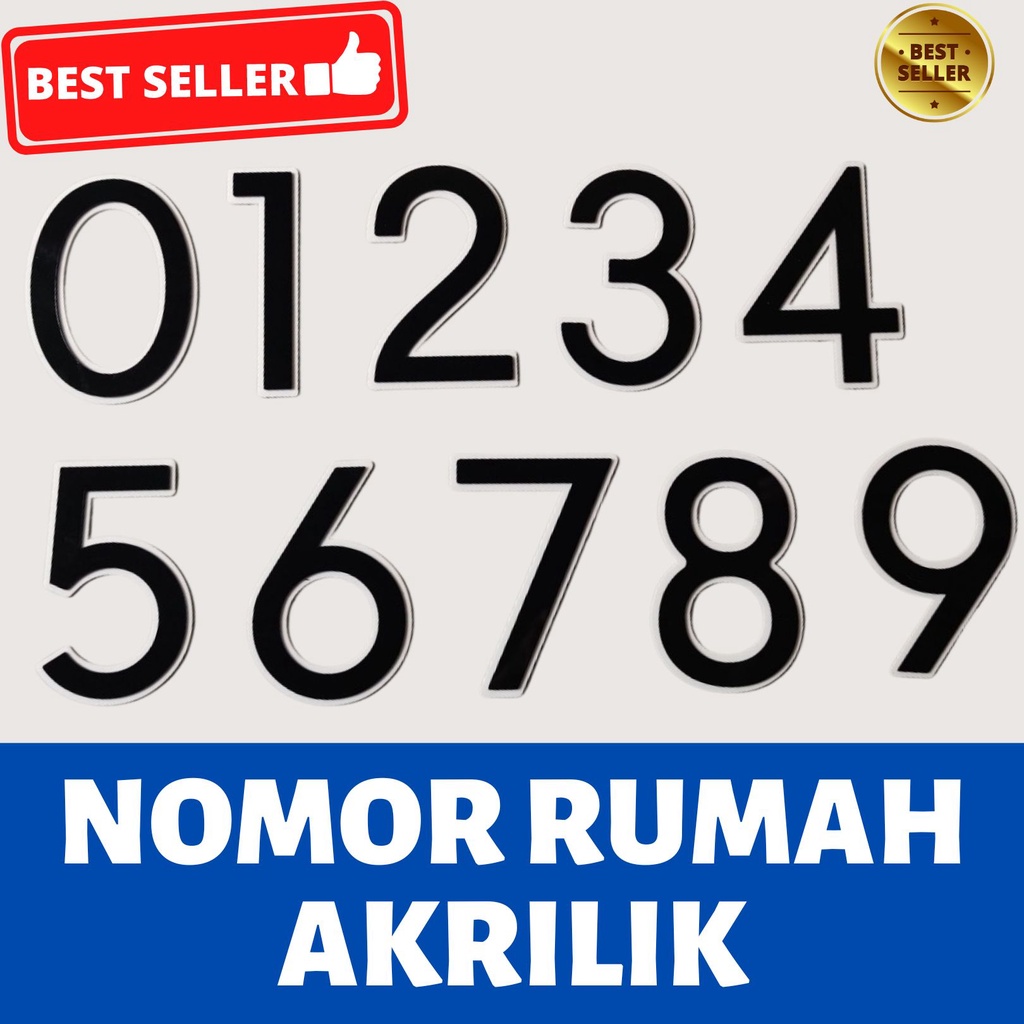 Nomor rumah akrilik nomer angka akrilik timbul nomer kos unit house number 3d laser