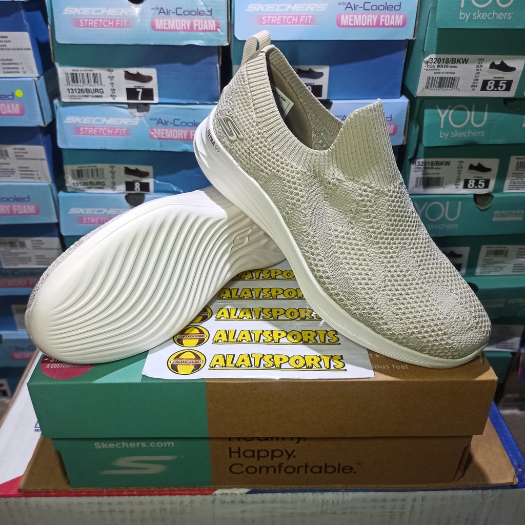 Skechers You Wave Virtue 132005-NAT Natural Sepatu Slip On Wanita Original