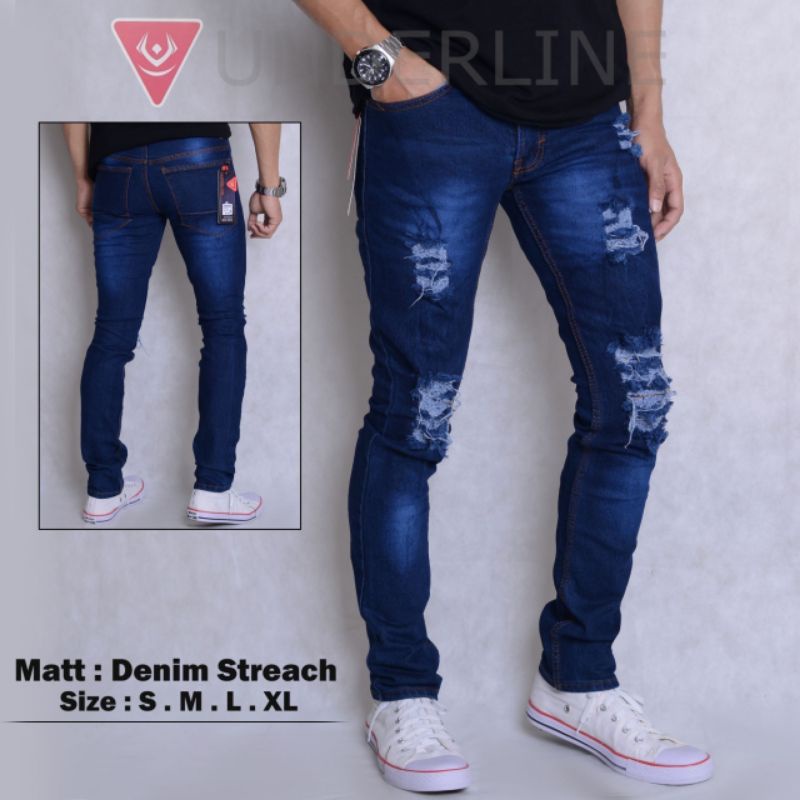 celana jeans panjang pria - celana jeans panjang  sobek pria - celana jeans streach pria