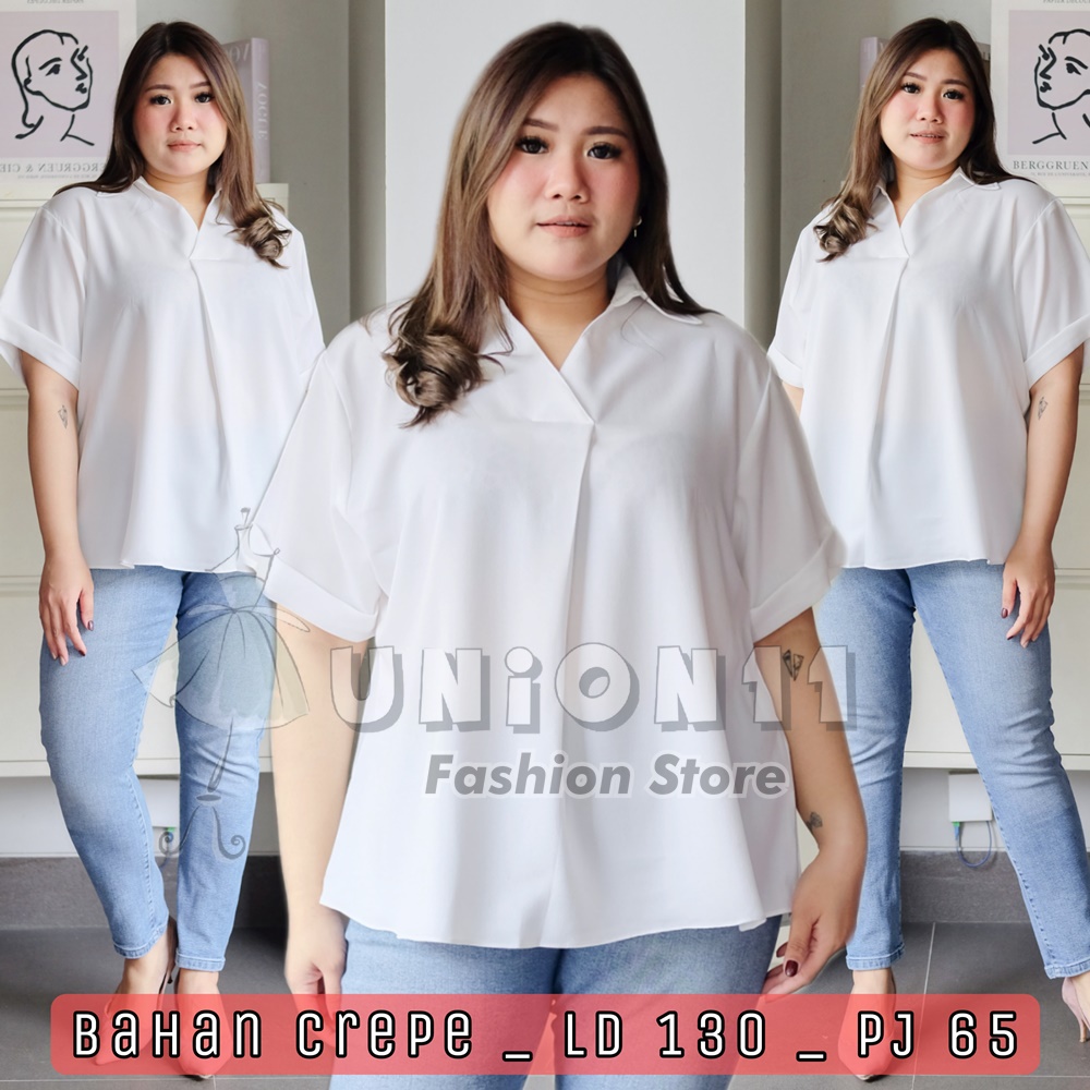 UNION11 - ATASAN JUMBO WANITA LD 130 / BAJU JUMBO WANITA / BAJU KERJA WANITA BIGSIZE / BLOUSE JUMBO WANITA / ATASAN JUMBO XXXL WANITA ALVA