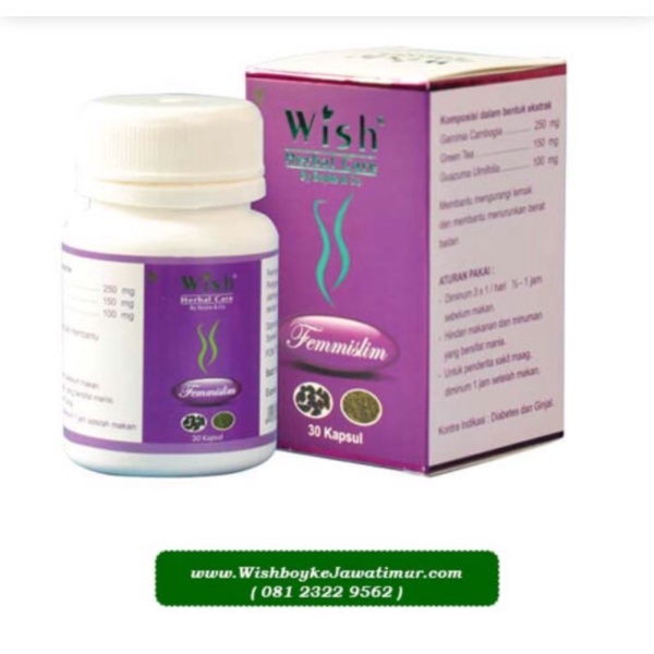 Wish Femmi Slim pelangsing herbal Dr Boyke FemmiSlim murah Diskon