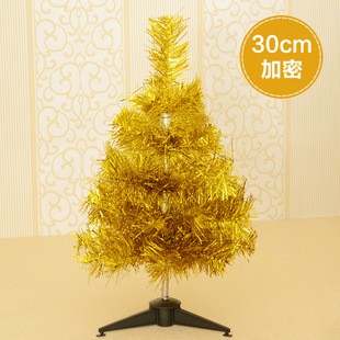 XP30 30 cm pohon natal putih hijau gold pp plastik murah import christ - Hijau