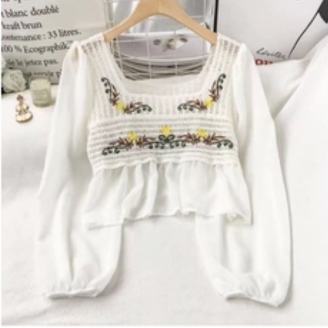 Atasan blouse wanita knit crochet