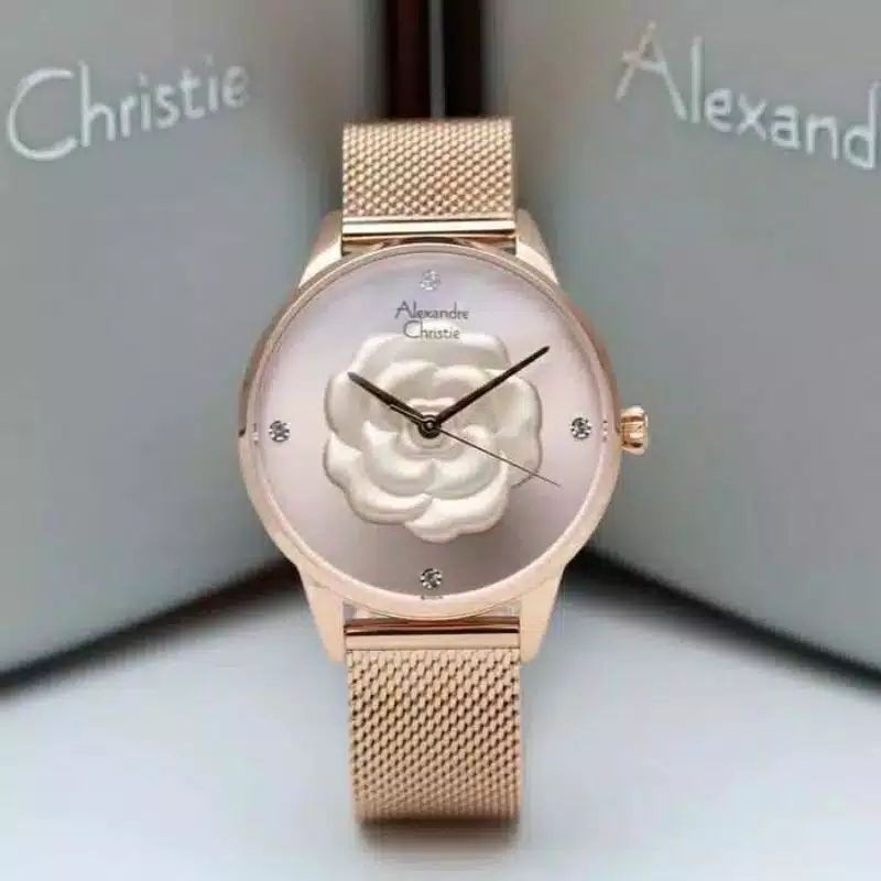 JAM TANGAN WANITA ALEXANDRE CHRISTIE AC2723 AC 2723 ROSEGOLD RANTAI PASIR ORIGINAL GARANSI RESMI 1 TAHUN