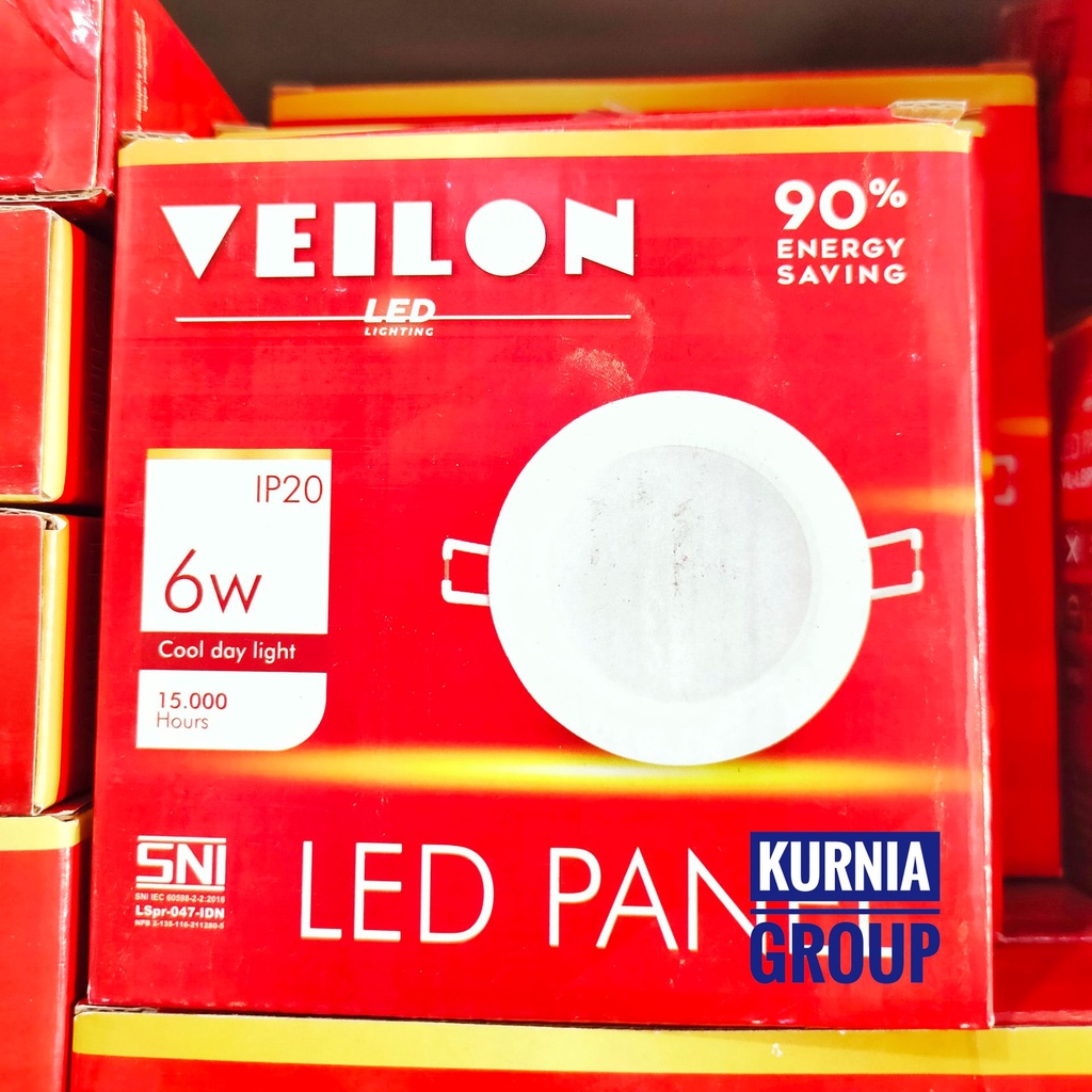 Lampu Downlight LED IB Panel VEILON 6W 9W 12W 18W Bulat Putih Super Terang Drop Ceiling Donlight Tanam Pojok Sudut Plafon PVC Gypsum Ternit Kualitas Joss Terang Mantap Premium Body Slim Super Bright 220v SNI Kurnia Group