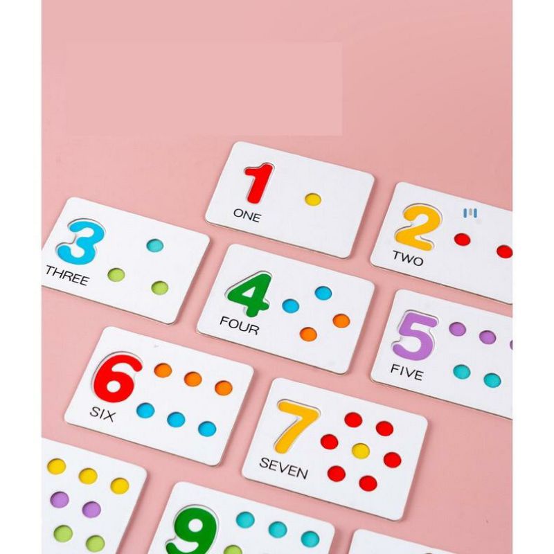 Mainan montessori beads sumpit, Number Cognitive Operation Bead Mathing Game