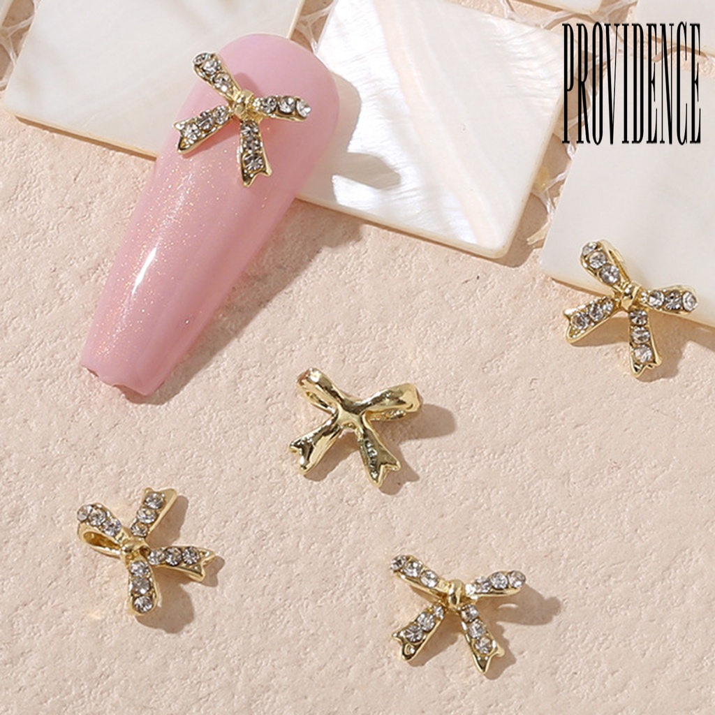 20pcs Hiasan Kuku 3D Bentuk Pita Bahan Alloy Anti Karat Untuk Dekorasi Nail Art
