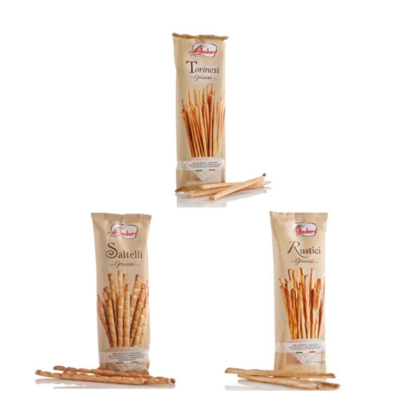 

Valledoro Grissini 100gr Saltelli/Rustici/Torinesi/Biskuit Stick/Import