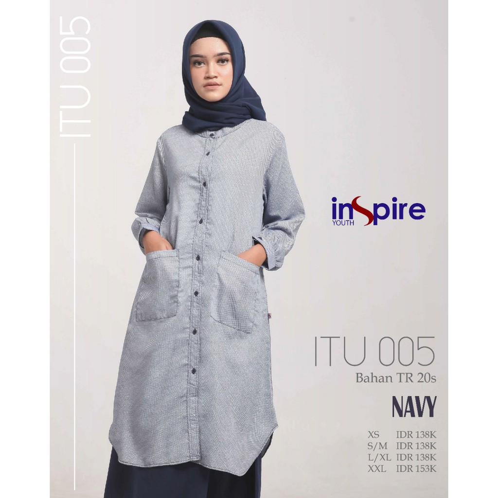 INSPIRE TUNIK ITU 05 BAHAN KATUN POLOS FASHION MUSLIMAH ATASAN BAJU WANITA TRENDY KEREN