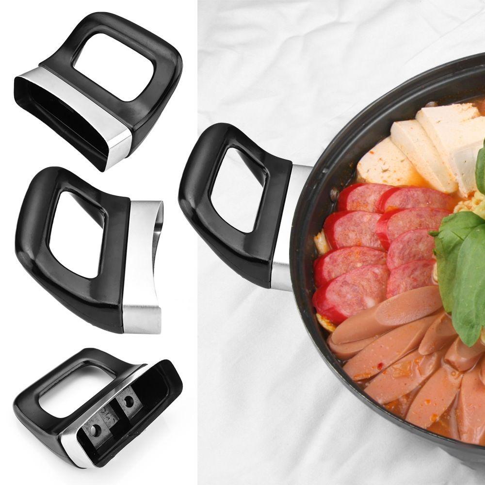 Top 2pcs Pegangan Panci Alat Dapur Ringan Gagang Samping Lubang Dua