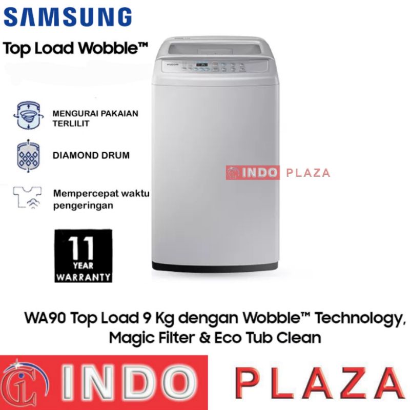 MESIN CUCI SAMSUNG 1 TABUNG 9 Kg WOBBLE WA90H4200SG