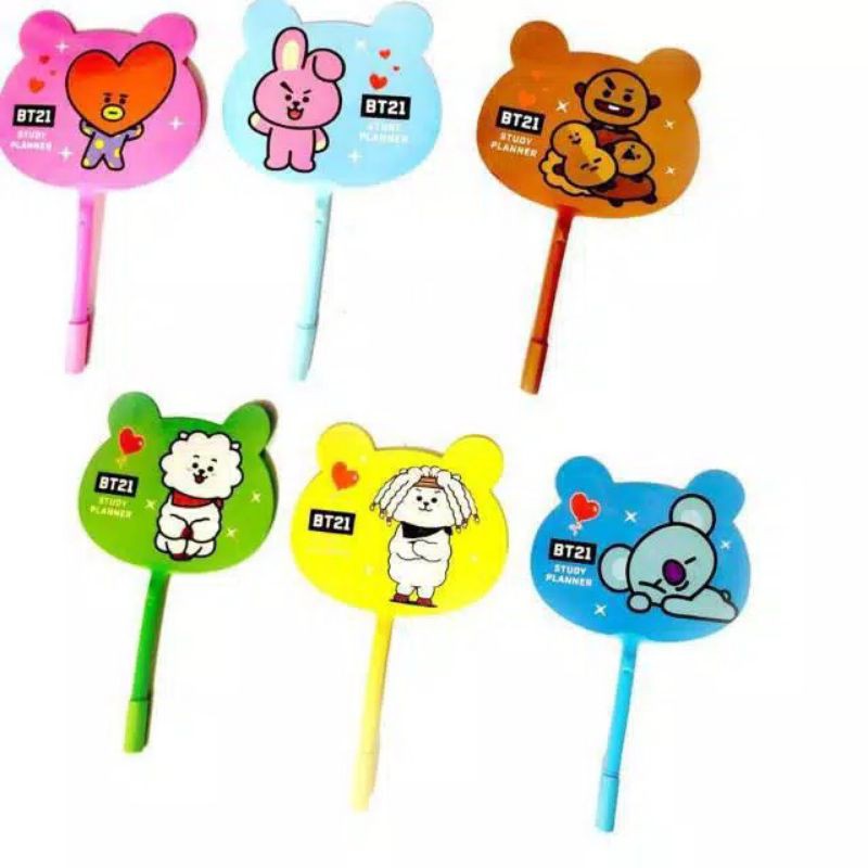 

pulpen BT Kipas ball point' karakter gambar Bts