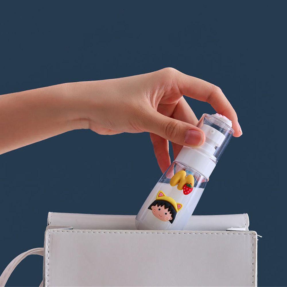 Agustinina Anime Lotion Bottle Portable Kartun Perawatan Kulit Shampoo Alat Kecantikan Botol Isi Ulang