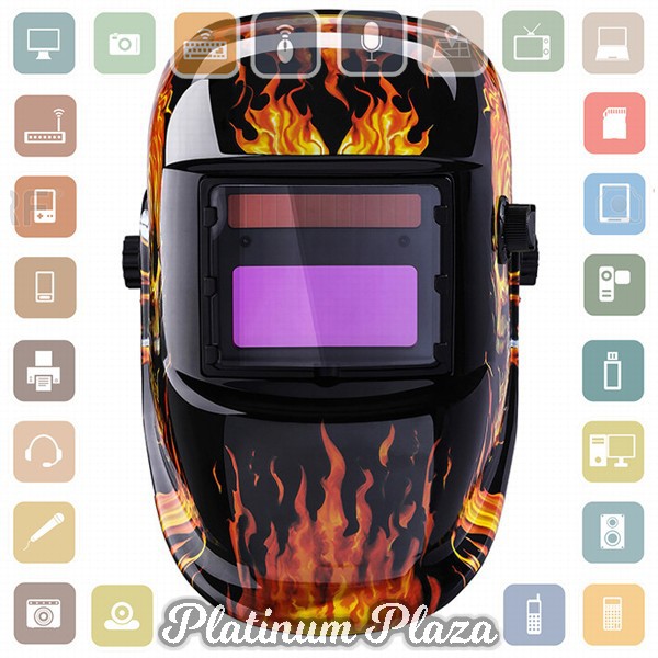 DEKO Helm Las Otomatis Auto Darkening Welding Helmet - MZ224 - Black/Orange`IB1K1E-