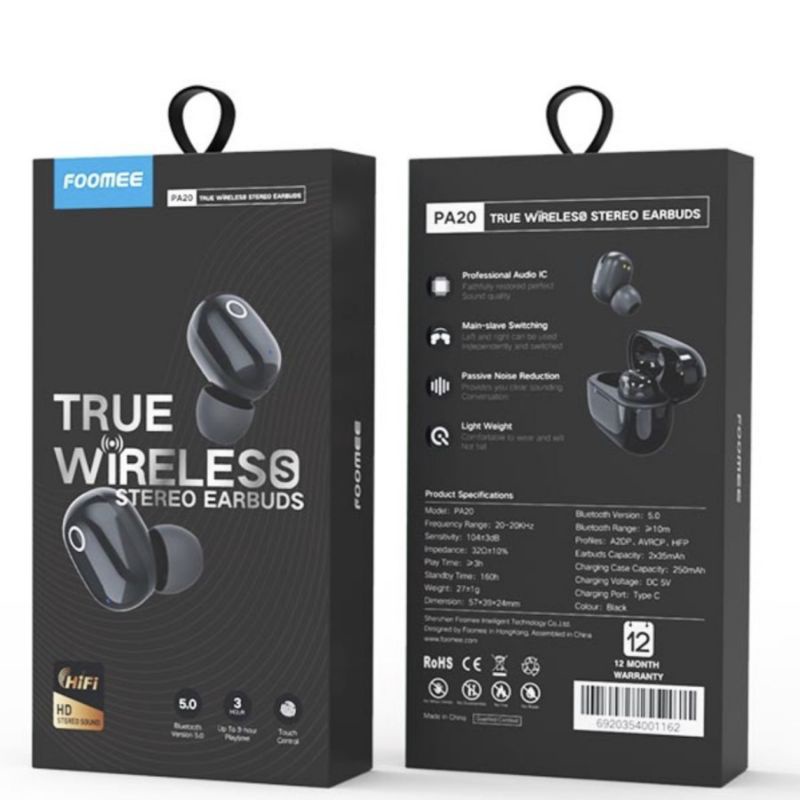 Foomee  PA20 TWS Bluetooth Headset