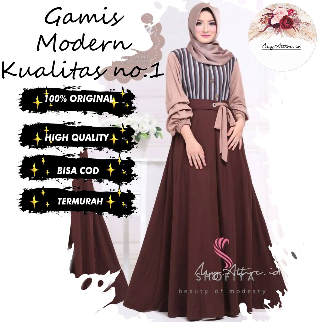 Baju Gamis Terbaru Fashion Syari Muslim Balotelli Wanita Muslim Terbaru Zahira Dress Termurah Shopee Indonesia