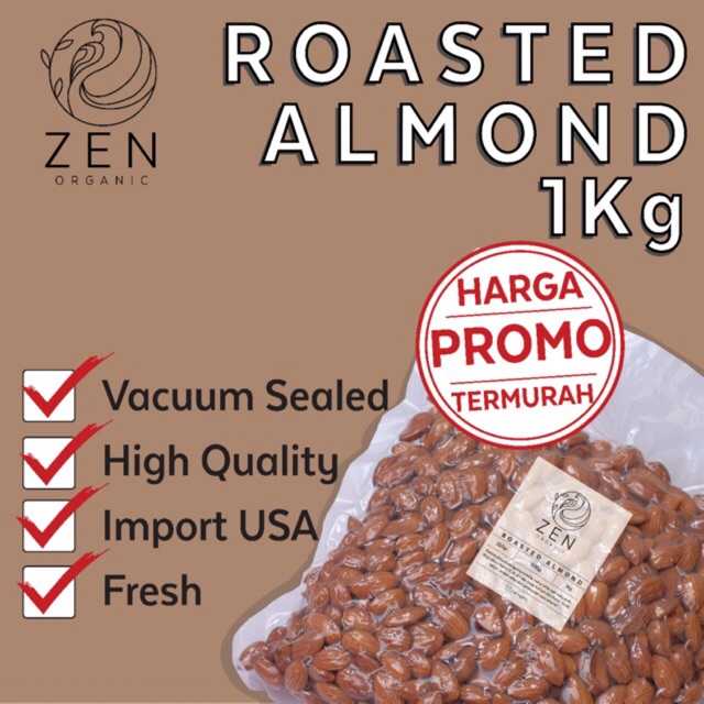 

KACANG ALMOND PANGGANG / ROASTED ALMOND ORIGINAL 1 KG