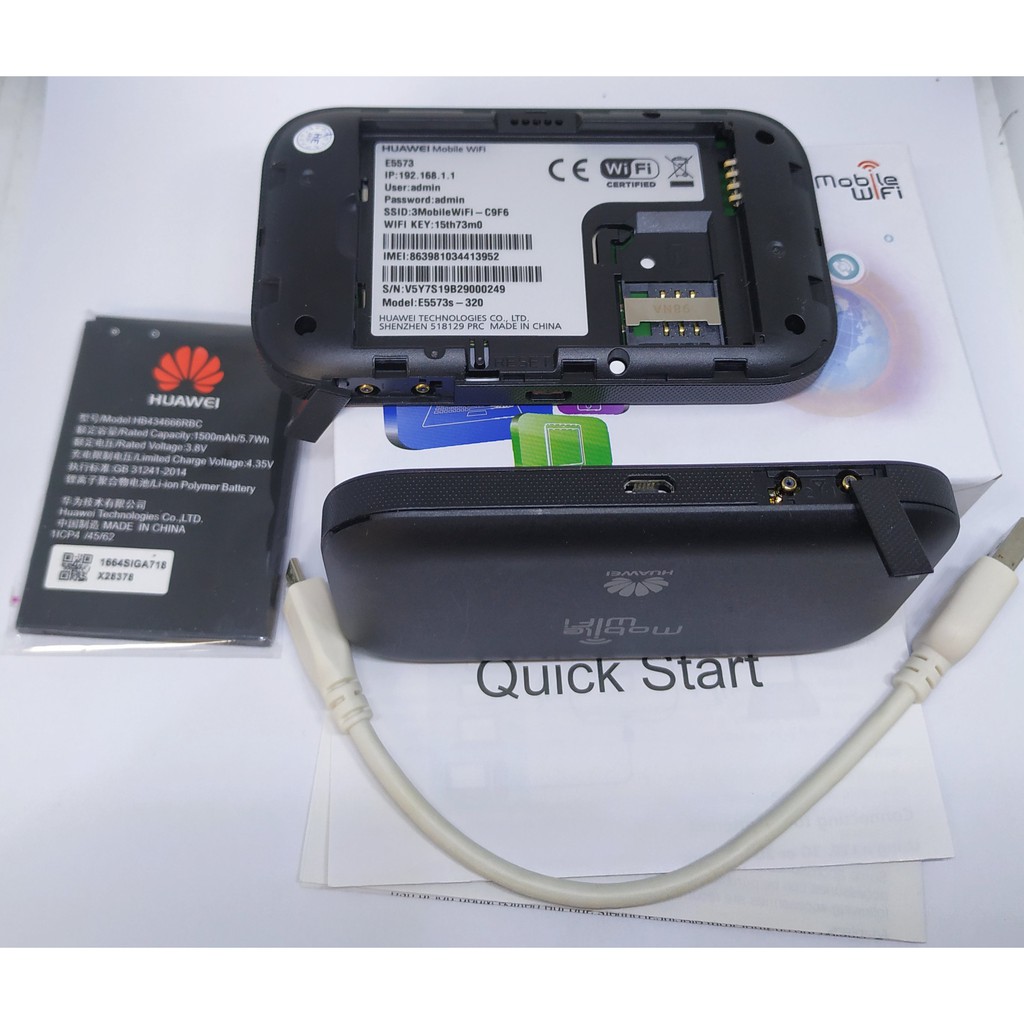 Mifi Modem Huawei E5573s-320 E5573s-606 4G Lte dengan 2 conektor Slot antena Ts-9