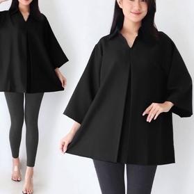 Big Sale BAJU KEMEJA ATASAN WANITA JUMBO LD 120cm BIG SIZE KATUN V Neck 5122 Kerja kantor hamil Cewe