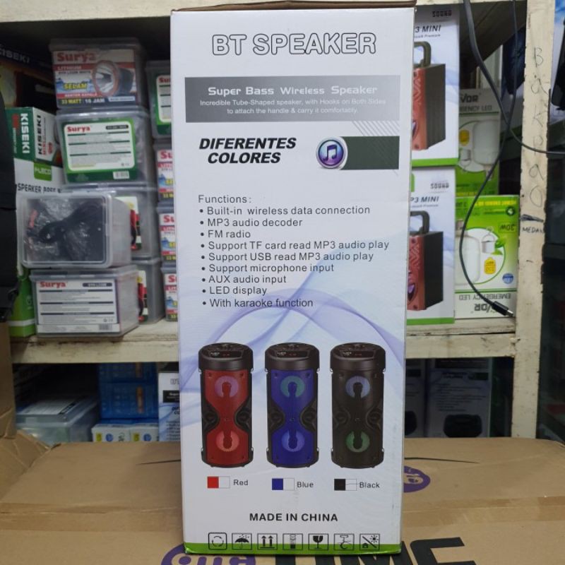 Performa suara bass Speaker Bluetooth Fleco F 1857 + Bonus Mic