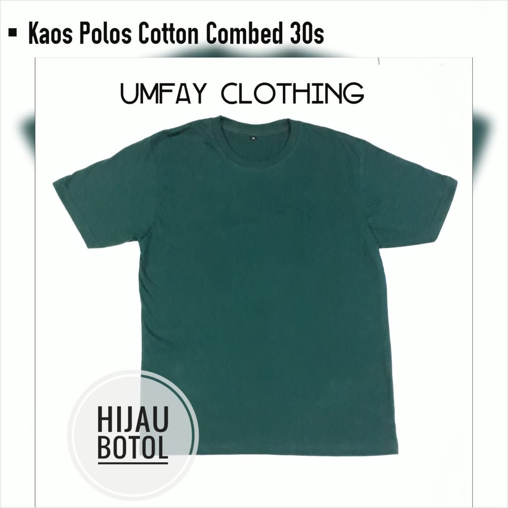 KAOS POLOS BANDUNG LENGAN PENDEK - HIJAU BOTOL