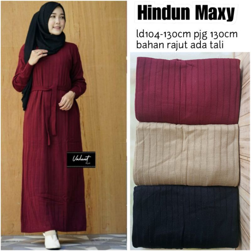 Hindun Rajut / Gamis Wanita Rajut Free belt/gamis polos wanita