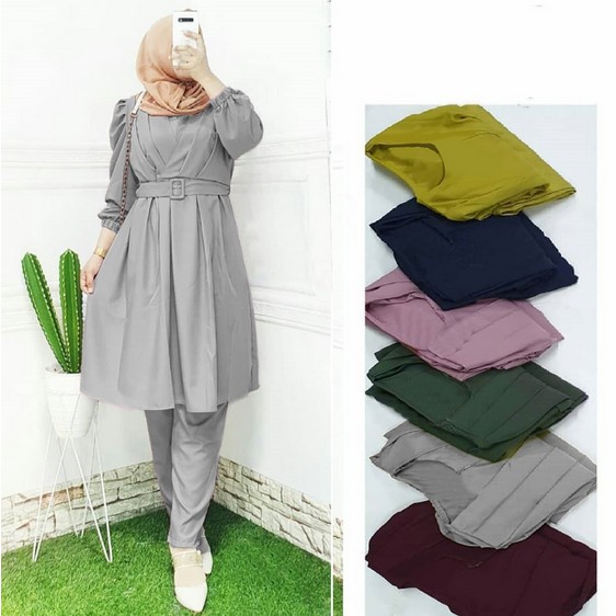 SET FENITA 3IN1 04 / SETELAN SET TUNIK FENITA L-XL