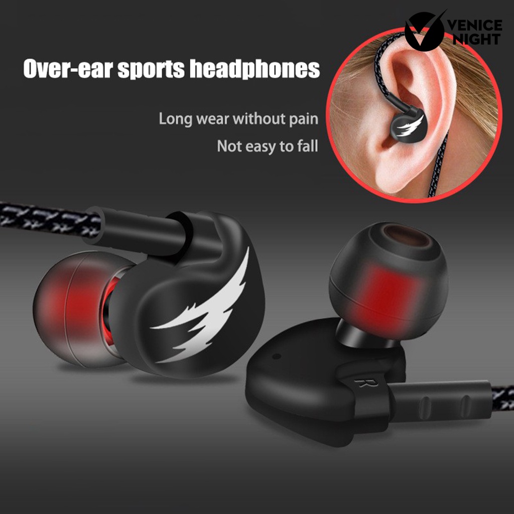 (VNEP) (Berkabel) V2 Earphone Mega Bass Nyaman Sensitif Untuk Olahraga