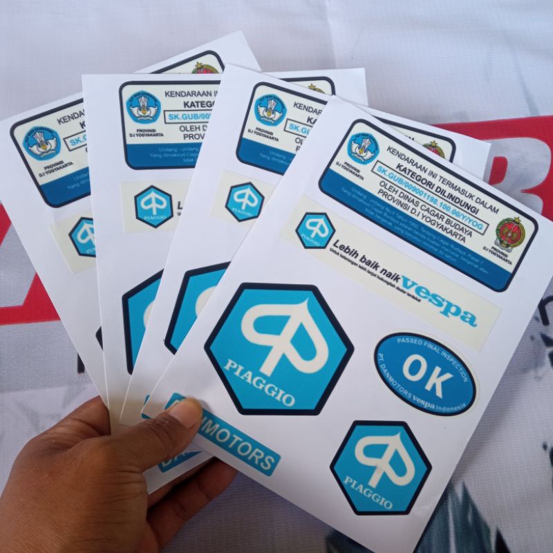 STICKER PACK STIKER VESPA DANMOTORS + CUTTING/POTONG MURAH P020