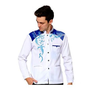 Promo Baju Jasko Jas Koko Premium Bordir Motif Elegan Jaskoko Dewasa Putih - Hitam, S Berkualitas