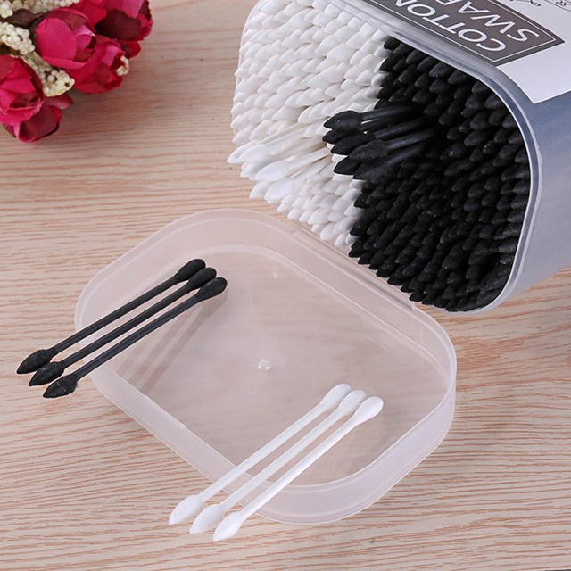 Cotton Bud Box Hitam Putih A655 Cotton Swab Black &amp; White Bersih Steril Cotton Swabs