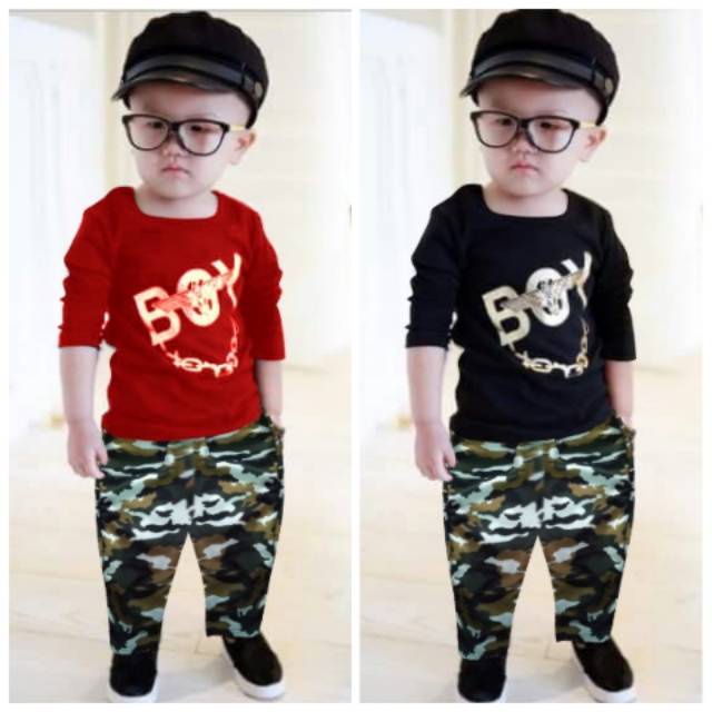 SET KID BOY ARMY kids | Setelan baju anak laki-laki murah USIA 2-5TAHUN