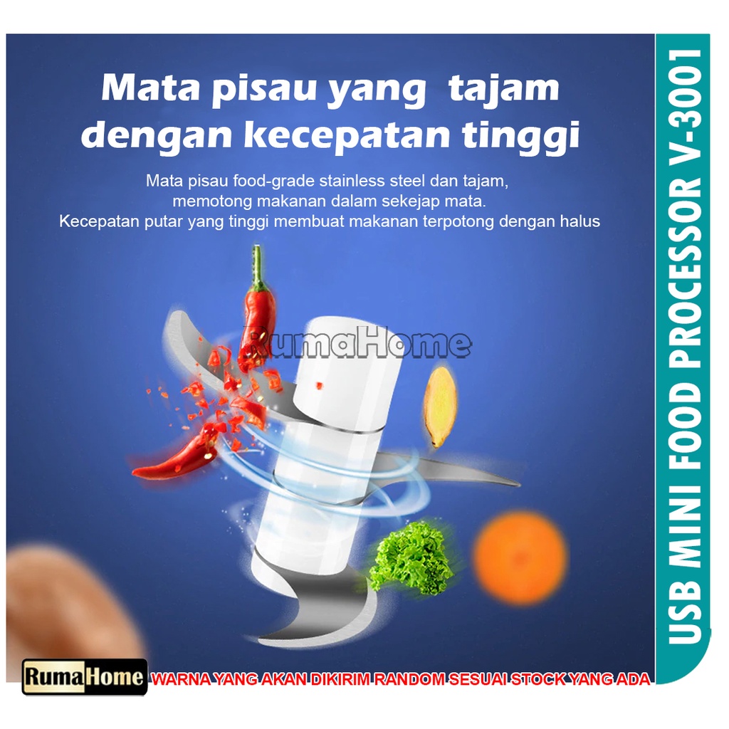 Mini Chopper Blender Mini Food Processor Usb Serbaguna Blender Bumbu Daging MPASI Portable Juicer