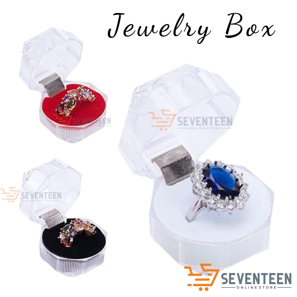 KOTAK PERHIASAN EMAS WADAH PERMATA / RING BOX HOLDER CRYSTAL TRAVEL JEWELRY BOX CINCIN KADO