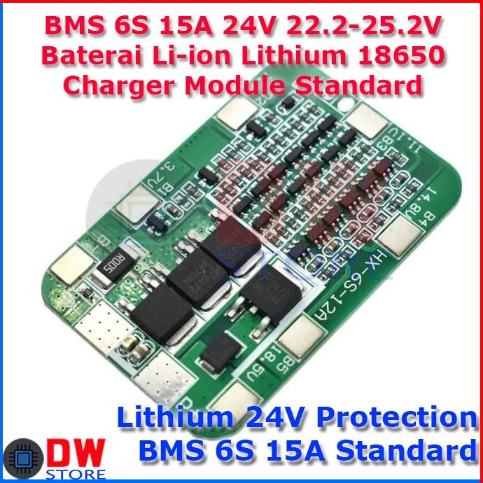 BMS 6S 15A 24V 22.2V 25.2V Baterai Li-ion Lithium 18650 Charger Module dw-s22 Murah