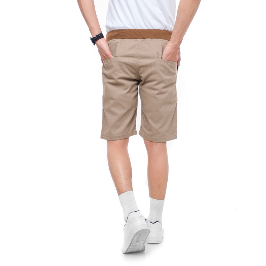 Celana Pendek Boardshort Chinos Pria Casual Pinggang Karet