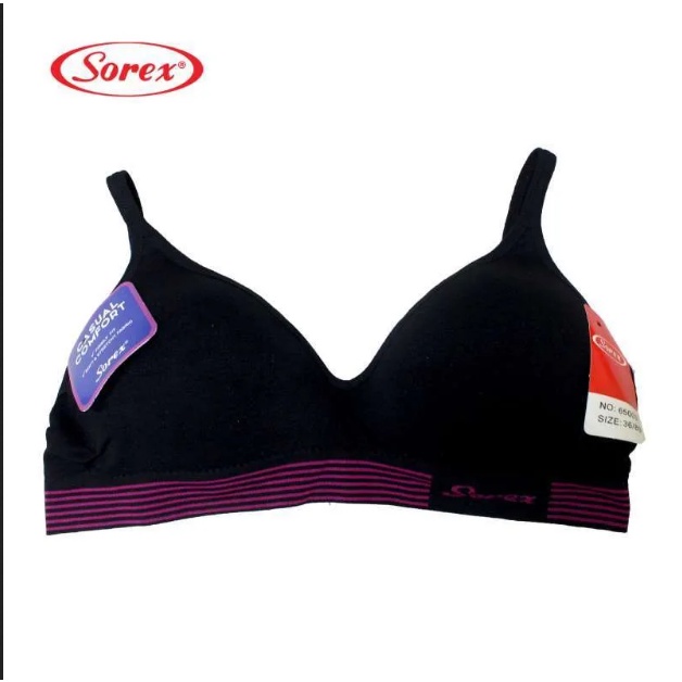 BH Sorex 65003 Sport Busa Tipis Perempuan | Sorex Bra Casual Garis Tanpa Kawat Wanita Dewasa | Open | Pakaian Dalam Underwear