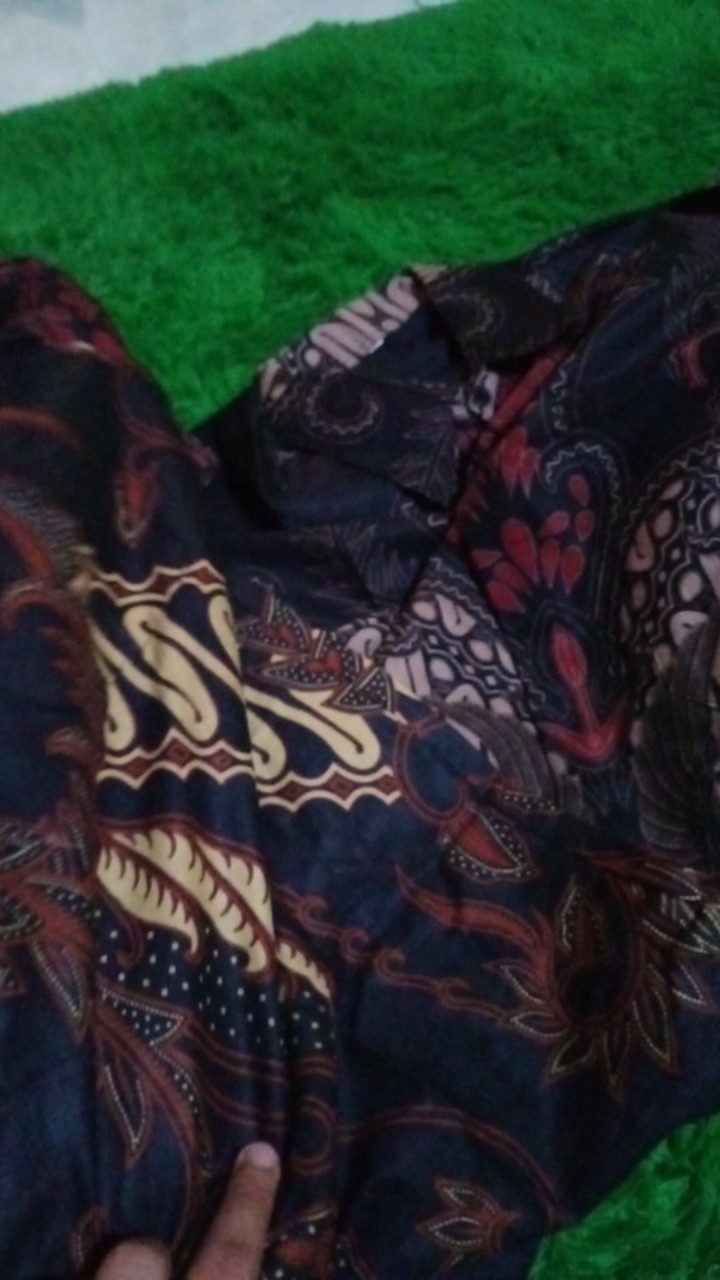 Kemeja Batik Pria Lengan Panjang Size M L Xl Xxl  Bswart Batik Hrb026 Kenongo Hem