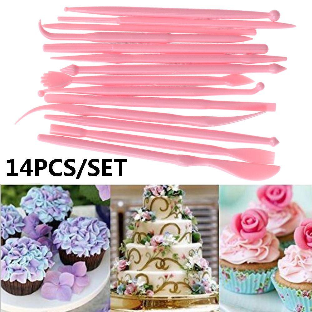 Populer 14pcs Ukiran Cutter Pastry Modelling Cetakan Fondant Bunga